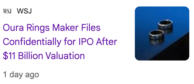 Oura files for IPO after an $11B valuation